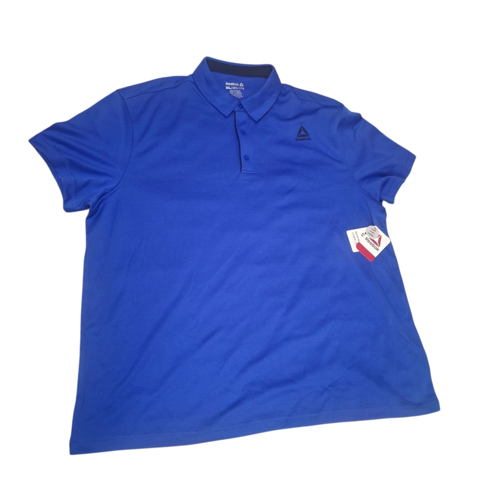 3XL Reebok Mens Royal/Dazzling Blue Performance Short Sleeve Polo Shirt NEW